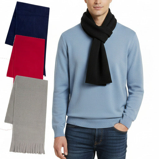 Adult Fleece Scarves 60" x 8" with Fringe - Assorted Colors