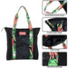 Quilted Printed Tote Bag - Black - BagsInBulk.com