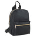 Mini Backpack 10 Inch Black Vinyl With Front Zipper Pocket - BagsInBulk.com