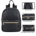 Mini Backpack 10 Inch Black Vinyl With Front Zipper Pocket - BagsInBulk.com