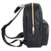 Mini Backpack 10 Inch Black Vinyl With Front Zipper Pocket - BagsInBulk.com