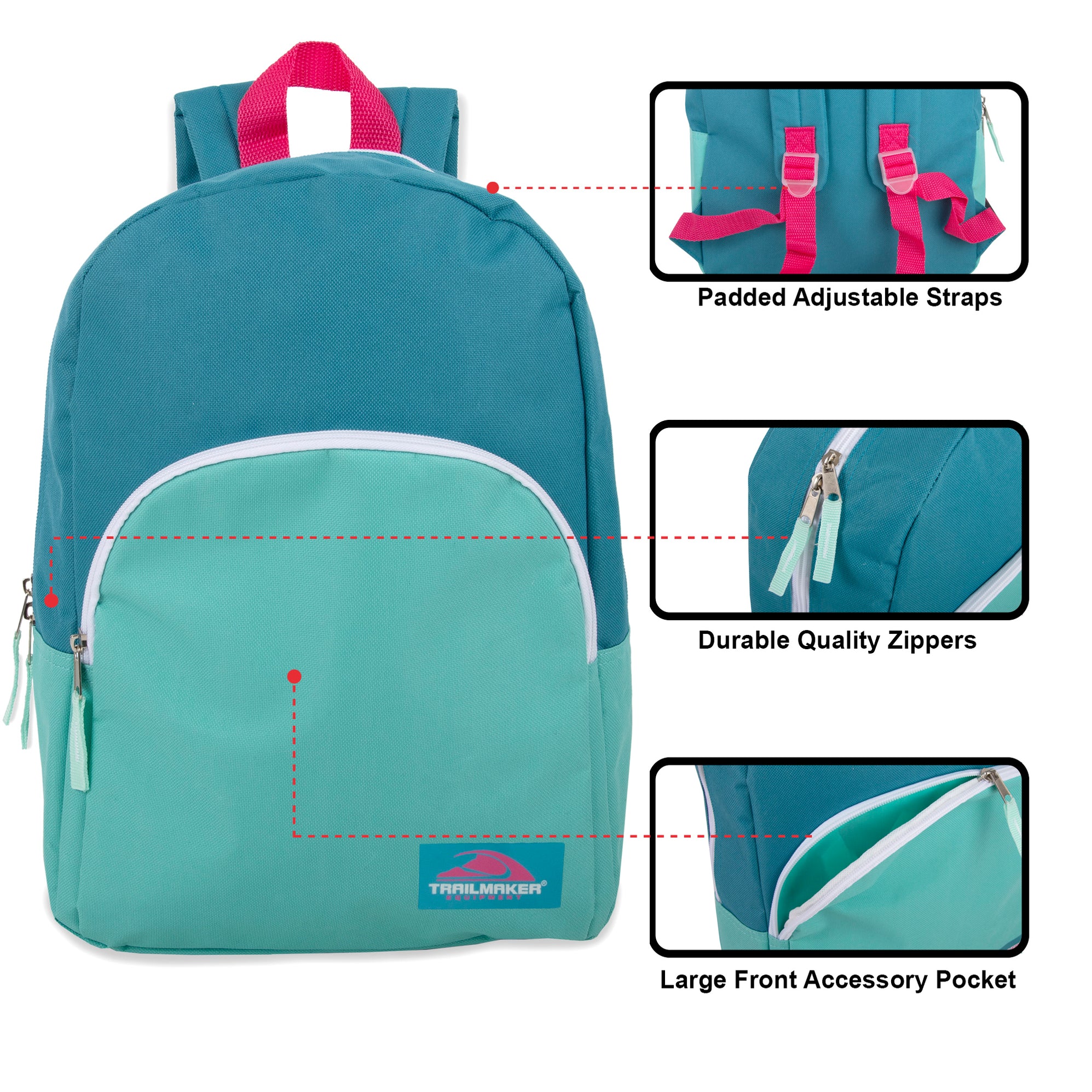 24pcs. 15 Inch Promo Backpack 4 Colors —