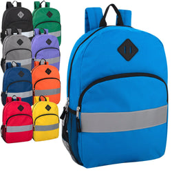 17-Inch Safety Reflective Backpack with Side Pocket - BagsInBulk.com