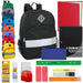 17-Inch Safety Reflective Backpack with 20-Piece School Supplies Kit - 9 Colors - BagsInBulk.com