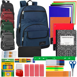 Trailmaker Multi Pocket Function Backpack with 45-Piece School Supply Kit - Boys - BagsInBulk.com