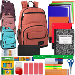 Trailmaker Multi Pocket Function Backpack with 45-Piece School Supply Kit - Girls - BagsInBulk.com