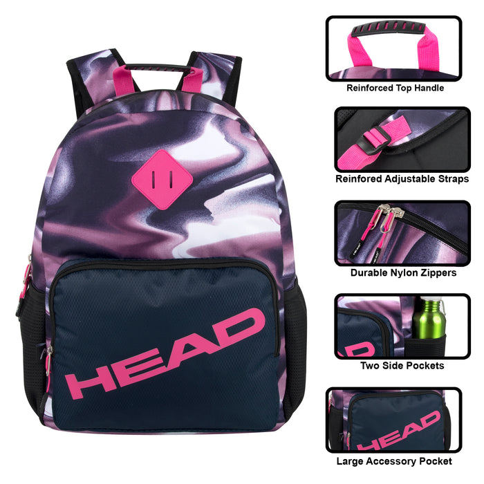 Head 17 Inch Pink Camo Backpack