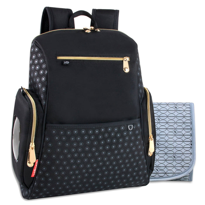 Fisher Price Gemma Fast Finder Diaper Backpack  + Changing Pad - Black