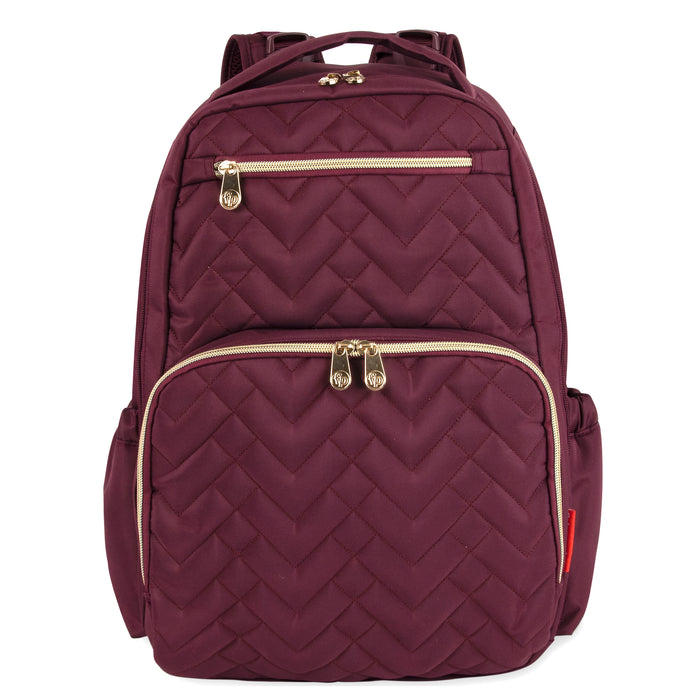 Fisher-Price Signature Morgan Backpack Diaper Bag - Burgundy - BagsInBulk.com