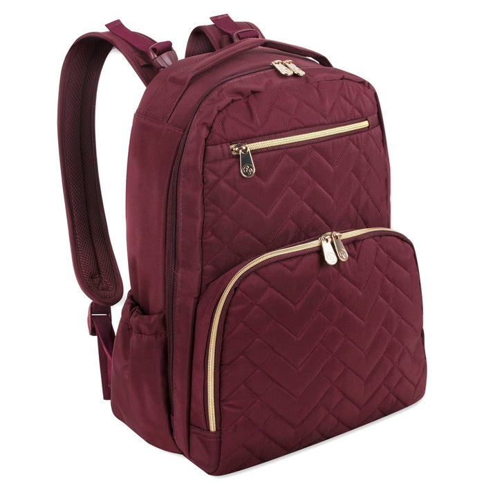 Fisher-Price Signature Morgan Backpack Diaper Bag - Burgundy - BagsInBulk.com