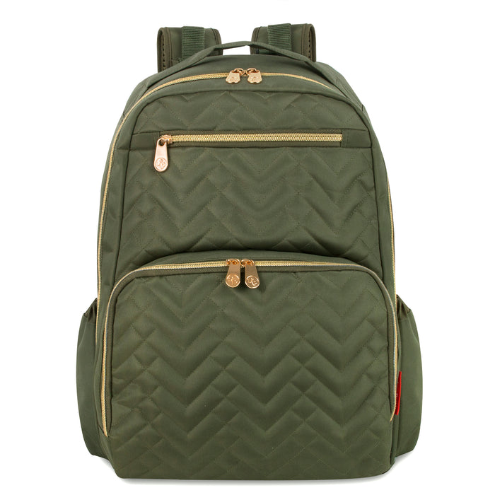 Fisher-Price Signature Morgan Backpack Diaper Bag - 	Olive - BagsInBulk.com