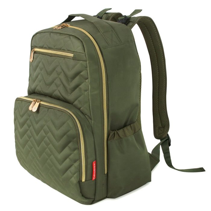 Fisher-Price Signature Morgan Backpack Diaper Bag - 	Olive - BagsInBulk.com