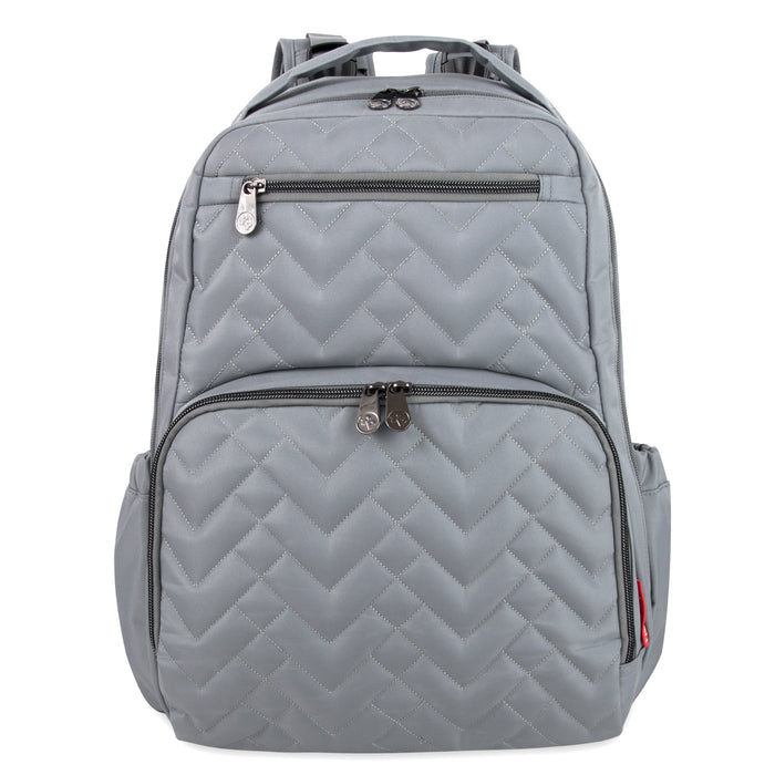 Fisher-Price Signature Morgan Backpack Diaper Bag - 	Grey - BagsInBulk.com