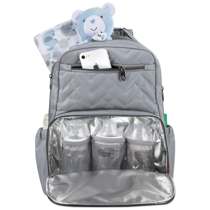 Fisher-Price Signature Morgan Backpack Diaper Bag - 	Grey - BagsInBulk.com