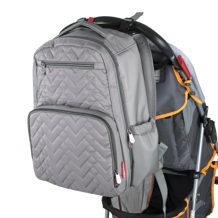 Fisher-Price Signature Morgan Backpack Diaper Bag - 	Grey - BagsInBulk.com