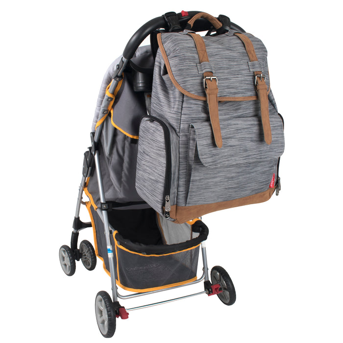 Fisher-Price Cairn Diaper Backpack - Heather Grey - BagsInBulk.com