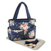 Baby Essentials Quilted Diaper Bag Tote 2-Piece Set - Floral Navy - BagsInBulk.com