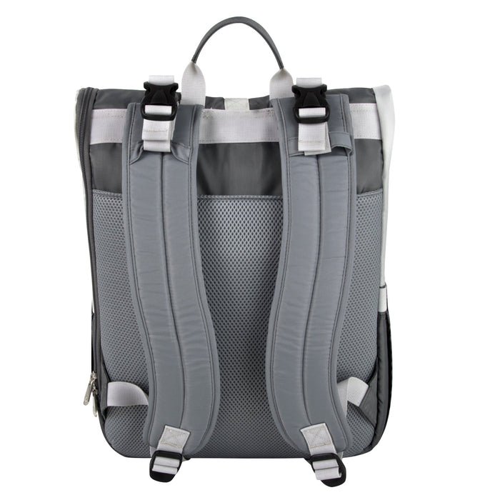 Fisher Price Roll Top Maverick Backpack Diaper Bags - Two Tone Grey - BagsInBulk.com