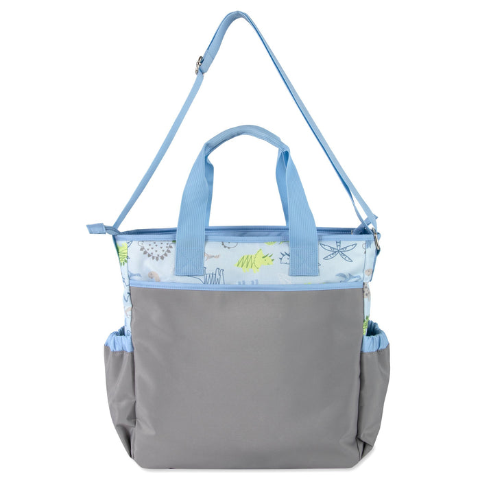 Baby Essentials 3 In 1 Blue Dino Themed Diaper Bag - BagsInBulk.com