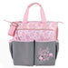 Baby Essentials 3 In 1 Pink Baby Girl Themed Diaper Bag - BagsInBulk.com