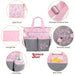 Baby Essentials 3 In 1 Pink Baby Girl Themed Diaper Bag - BagsInBulk.com