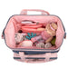 Baby Essentials Two-Tone Wide Opening Diaper Bag Backpack with Changing Pad and Stroller Straps - BagsInBulk.com