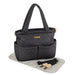 Baby Essentials Quilted Diaper Bag Tote 2-Piece Set - Black - BagsInBulk.com