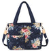 Baby Essentials Quilted Diaper Bag Tote 2-Piece Set - Floral Navy - BagsInBulk.com