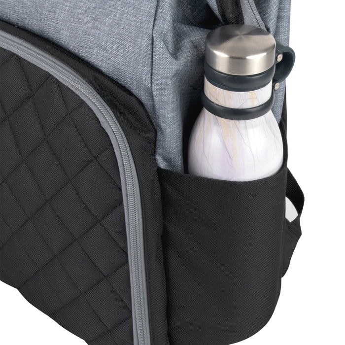 Baby Essentials Quilted Diaper Bag Backpack w Changing Pad - Two Tone - BagsInBulk.com