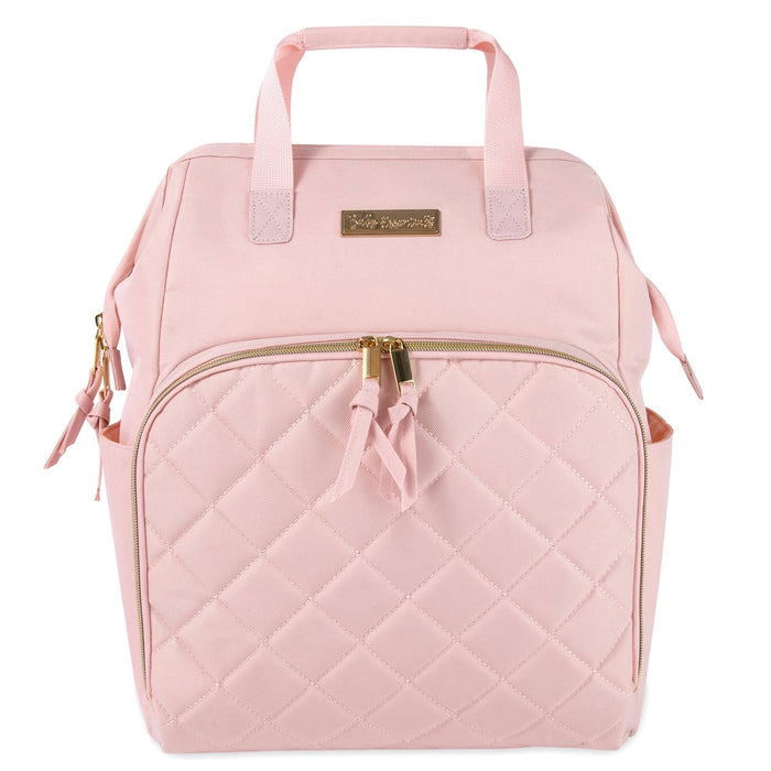 Baby Essentials Wide Opening Diaper Bag Backpack With Changing Pad And Stroller Straps - Pink - BagsInBulk.com