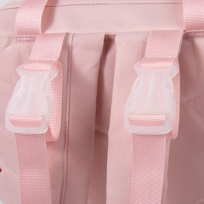 Baby Essentials Wide Opening Diaper Bag Backpack With Changing Pad And Stroller Straps - Pink - BagsInBulk.com