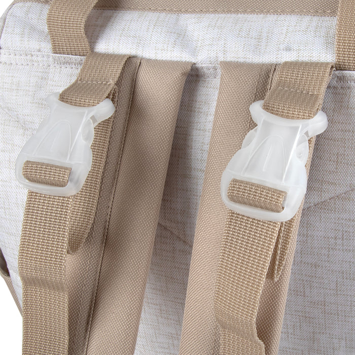 Baby Essentials Quilted Diaper Bag Backpack w Changing Pad - Grey & Creme