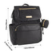 Baby Essentials Vegan Leather Flap Diaper Backpack + Changing Pad - Black