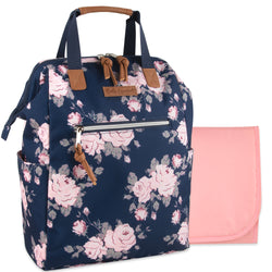 Baby Essentials Frame Diaper Bag Backpack w Changing Pad - Floral