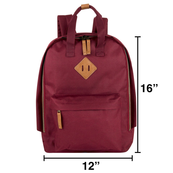 16-Inch Collegiate Double Handle Backpack with Laptop Sleeve - BagsInBulk.com