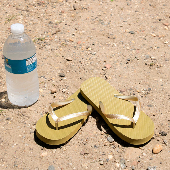 Women's Flip Flops - Gold - 