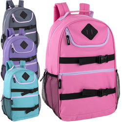 18 Inch Double Buckle Backpack - 4 Girls Colors - BagsInBulk.com