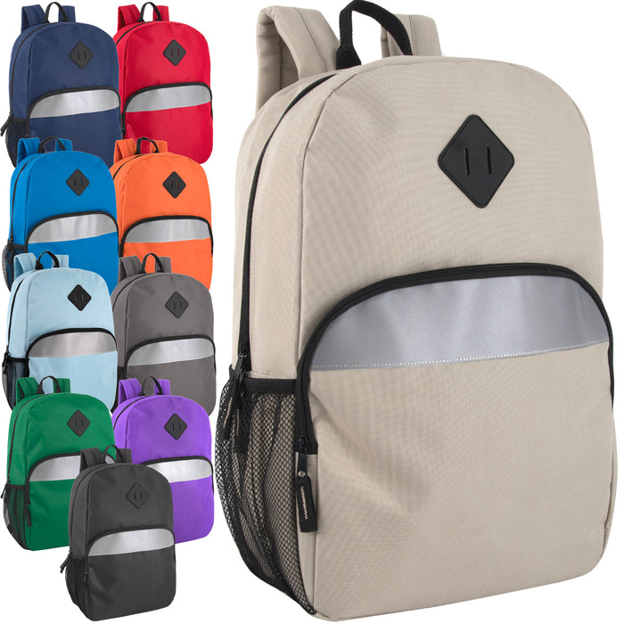 17-Inch Safety Reflective Backpack with Side Pocket