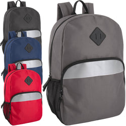 17-Inch Safety Reflective Backpack with Side Pocket - BagsInBulk.com