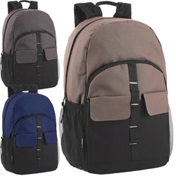 18 Inch Double Flap & Daisy Chain Backpack - 3 Colors - BagsInBulk.com