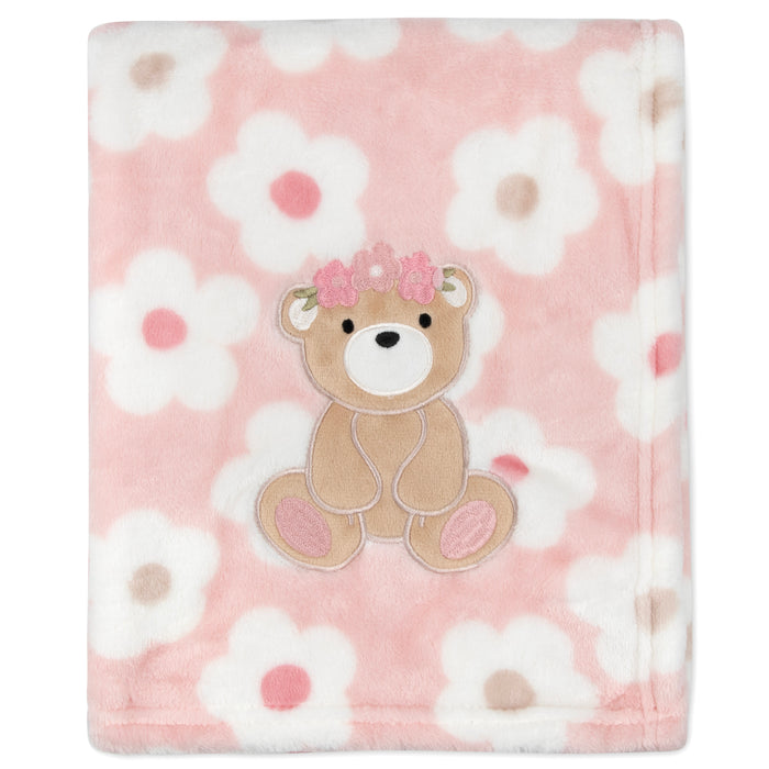 Baby Fleece Animal Themed Blankets 36" x 30" - Single Prints - BagsInBulk.com