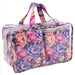 Clear Cosmetic Travel Case with 2 Matching-Quilted Bags and Pouch - Floral Print - BagsInBulk.com