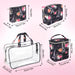 Clear Cosmetic Traveling Case with 3 Cosmetic Bags & Pouch - Paris Themed - BagsInBulk.com