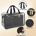 Clear Cosmetic Traveling Case with 3 Diamond Quilted  Cosmetic Bags & Pouch - Black - BagsInBulk.com