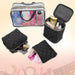 Clear Cosmetic Traveling Case with 3 Diamond Quilted  Cosmetic Bags & Pouch - Black - BagsInBulk.com