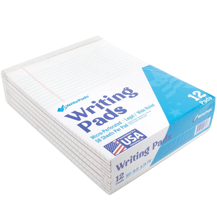 Letter Size Writing Pad Wide Ruled - 50 Sheets - BagsInBulk.com