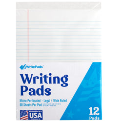 Letter Size Writing Pad Wide Ruled - 50 Sheets - BagsInBulk.com