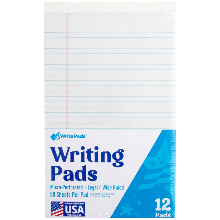 Legal Writing Pad Wide Ruled - 50 Sheets - BagsInBulk.com