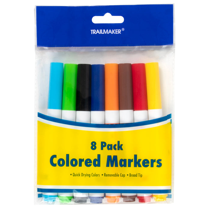 Broad Tip Colored Markers - 8 Pack - BagsInBulk.com