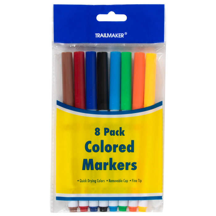 Wholesale Fine Tip Markers - 8 Pack - BagsInBulk.com